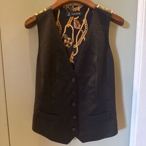 Black Women's Vest with Gold Accents
